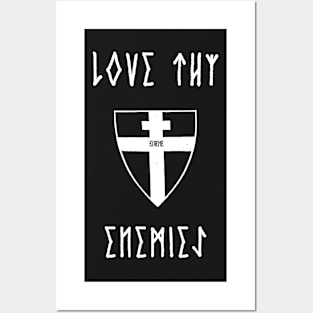 Love Thy Enemies Orthodox Cross Runes Shield Eirene Posters and Art